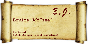 Bovics József névjegykártya